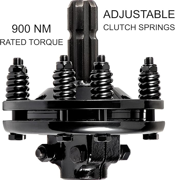 VEVOR Slip Clutch, 1 3/8" PTO Slip Clutch, 6 Spline Ends PTO Friction Clutch, Carburized Steel Tractor Slip Clutch, Adjustable Rotary Cutter Slip Clutch, Black PTO Slip Clutch Spline for PTO Shaft