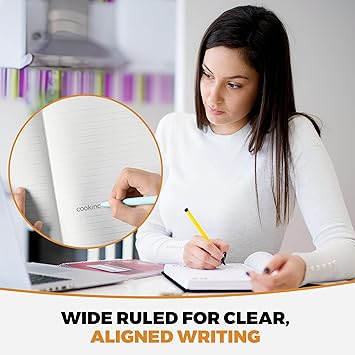 Composition Notebook, Wide Ruled - 9.75" X 7.5" - Hardcover Marble Notebooks for School - 2 Pack (100 Sheets In Each)