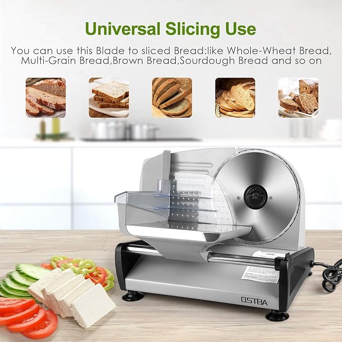 OSTBA 7.5 Inch Stainless Steel Meat Slicer Blade Replacement Ai Non-Serrated Blade for SL-518 Series Meat Slicer, Easy to Clean and Installg, Perfect for Slicing Bread, Vegetables, and Fruits