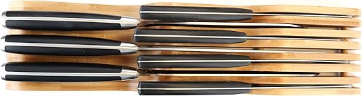ROYALHOUSE Bamboo Knife Block Holder, In-Drawer Knife Drawer Organizer, Perfect for Home and Chefs, Premium Knife Holder, Gift for Any Occasion and Housewarming, Knives Not Included