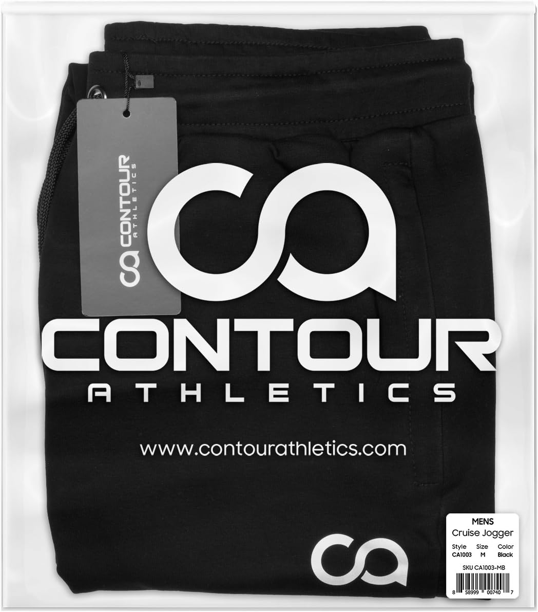 Contour MenТs Sweatpants with Pockets Zipper, Cruise Sweatpants for Men, Joggers for Men Slim Fit, Mens Joggers for Workout