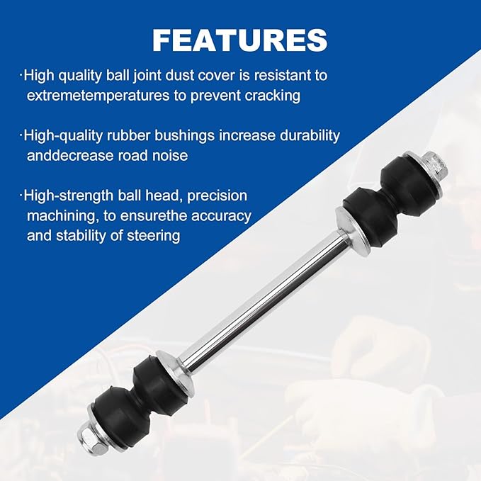 K80631 Front Sway Bar Link Kit Compatible with Chevy Silverado Suburban 1500/2500HD 1999-2019, Tahoe 1995-2006 Yukon XL Replaces K700539, 10385580, 15167767 (1 pc)