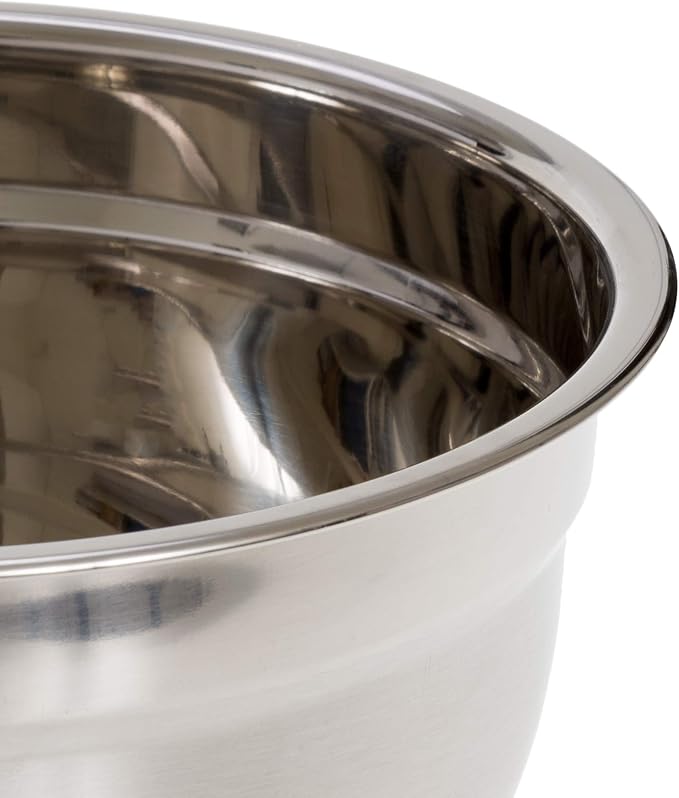 Stainless Steel Mixing Bowls (5 Piece Set) - Black Non-Slip Base - Easy to Clean, Premium Nesting Bowls (1.5 2.0 2.5 3.5 7.0 QT)