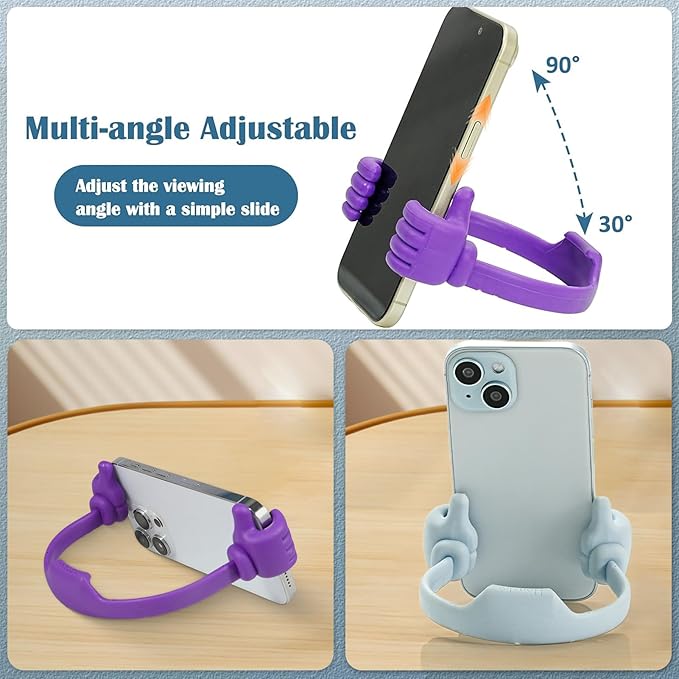 Honsky Thumbs-up Cell Phone Stand Holder, Tablet Stand Cradle for Desk Desktop Smartphone Cellphone Mobile Phone Tablets – Universal Adjustable Flexible, White