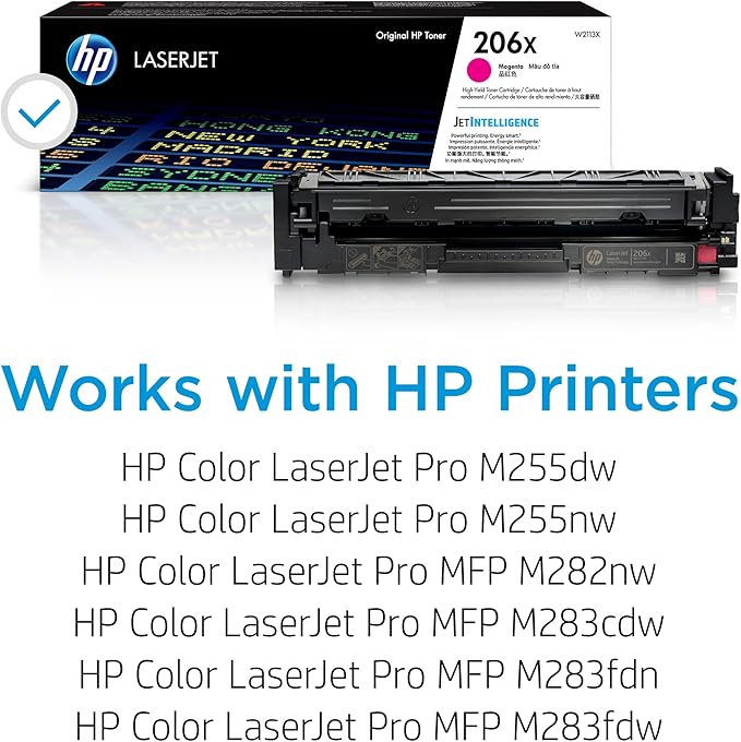 HP 206X Magenta High-yield Toner Cartridge Works with HP Color LaserJet Pro M255, HP Color LaserJet Pro MFP M282, M283 Series W2113X