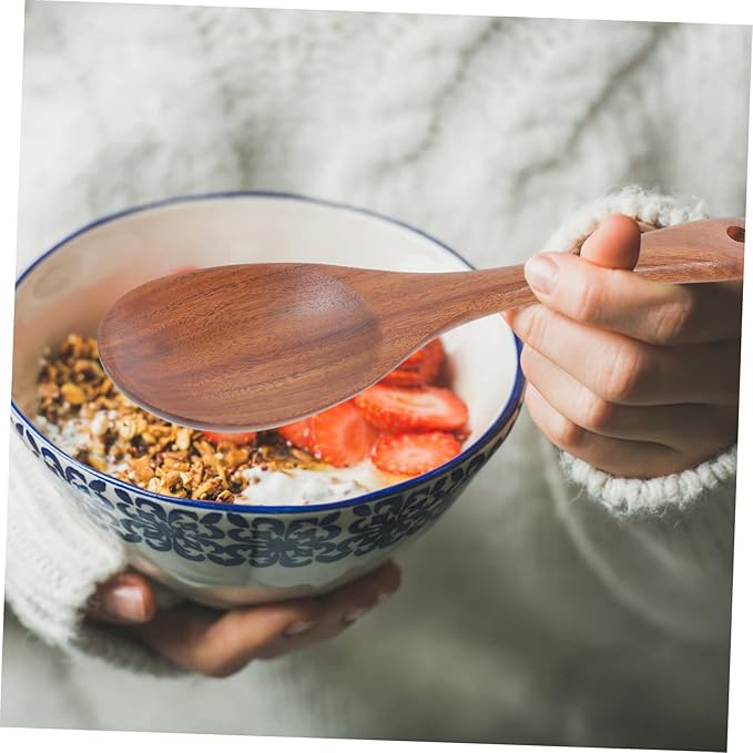 Wooden Salad Serving Utensil Construction Round Edges for Family Friends