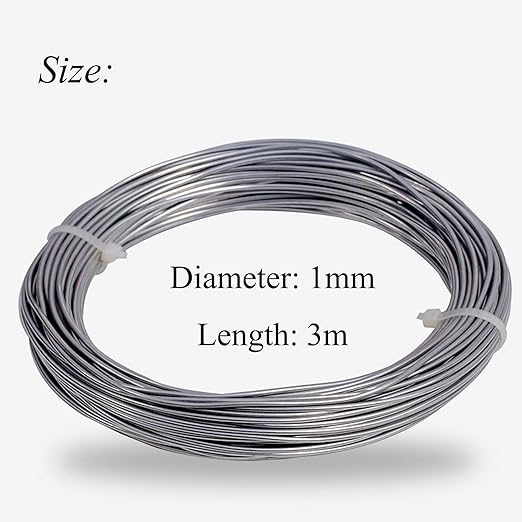Diameter 1mm,SHOUCAN High Purity Zinc Wire, 99.99% Pure Zinc Metal Wire Diameter 0.3-1Mm, Length 3M for Science Project Experiment Lab Research