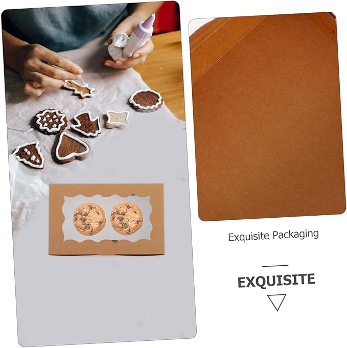VALICLUD 12Pcs Square Pastry Boxes with Window Food Packaging Box for Cookies Candies and Desserts Versatile Bakery Boxes for Baked Goods
