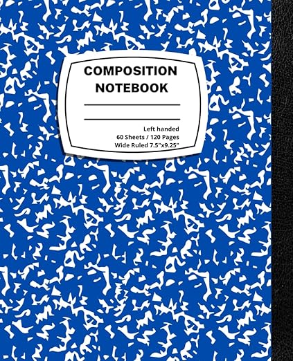 Wide Ruled Composition Notebook, Left Handed: Soft Cover Cobalt Blue Marble Composition Notebook, NotebookJournal for Left-Handed Writers 7.5 x 9.25 (Gift for Lefties) (Japanese Edition)