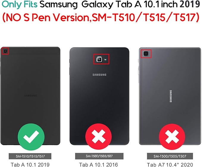 ProCase Slim Case for Galaxy Tab A 10.1 2019 Model T510 T515 T517, Lightweight Stand Case Shell Cover for 10.1 Inch Galaxy Tab A Tablet SM-T510 SM-T515 SM-T517 2019 Release -Navy