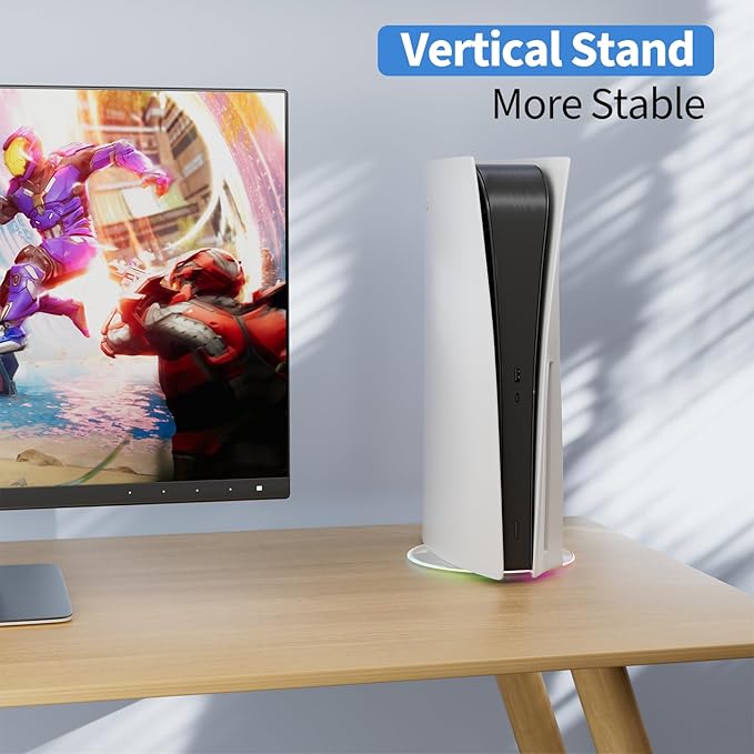 RGB Vertical Stand for PS5 Slim and PlayStation 5 Pro Vertical Stand for PS5 Console