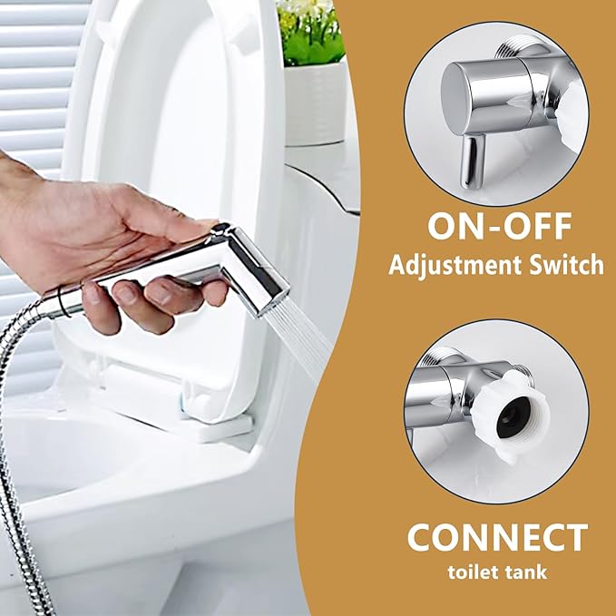 Bidet T Adapter with Shut off Valve,Metal T Valve for Bidet 78 X 78 X 12or 38,Tee Connector Bidet Attachment for Toilet...