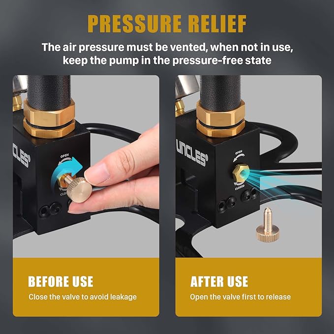 FOUR UNCLES High Pressure 3 Stage Airgun PCP Pump, 4500 Psi Stainless Steel Hand Pump for Air Rifle Filling, Hunting - 30Mpa Hand Pump