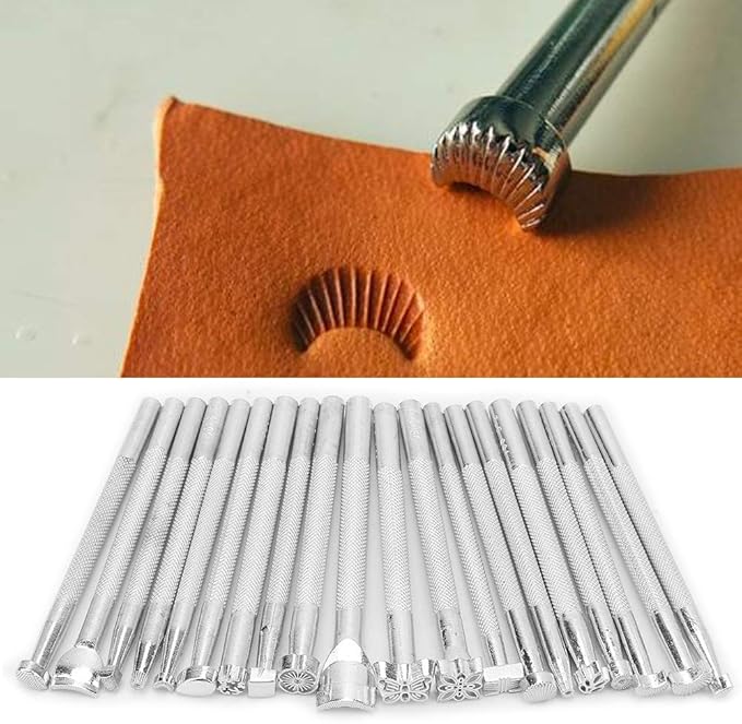 20 Pcs Multi Shape Leather Stamp Punch Tool Set Leather Craft
