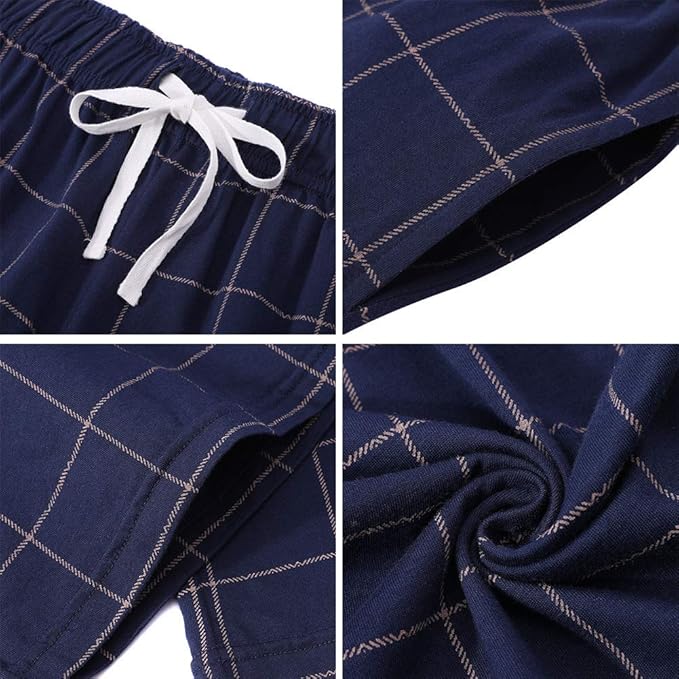 Vulcanodon Mens Cotton Pajama Pants, Lightweight Sleep Pants for Men