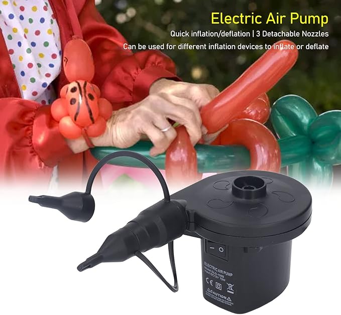 Air Pump GLD 198B Inflator Pump DC12V 75W Deflator Pumps with 3 Nozzles for Inflatable Devices and Water Bed