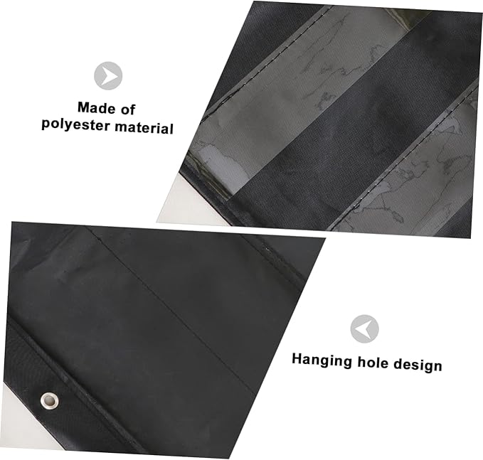1pc Teaching Hanging Bag Hanging File Organizer Monitor Stationery Door Storage Organizer Pouches Mini Classroom Cell Phone Holder Service Training Foldable Charts Black Polyester