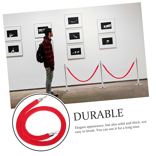 ABOOFAN Stanchion Crowd Control Rope with Hooks Velour Lanyard for Queue Line Dividers Safety Breakaway Design for Events and Parties Barrier Rope