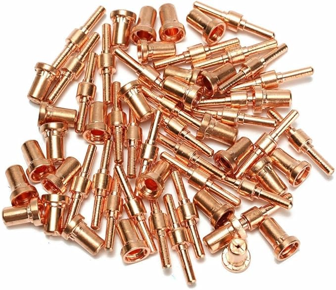 60Pcs Extended Long Electrode Tip Consumables For PT31 Air Plasma Cutter, Plasma Cutting Equipment Electrode Nozzle Kit