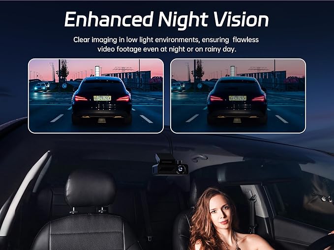 Pelsee P1 Duo 4K Dash Cam Front and Rear, 64GB SD Card, 4K1080P Dual Dash Camera for Cars, Wi-Fi App Control, 1.5IPS Display Car Camera, Voice Control, Night Vision, 24H Parking Mode, G-Sensor