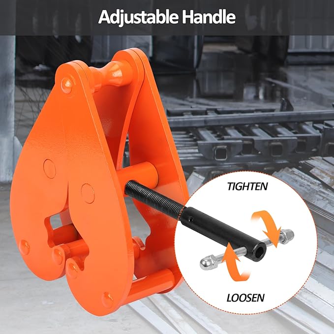 Nisorpa 11000lbs5 Ton Beam Clamp, Heavy Duty Vertical Beam Clamp, 3.14-12.59 Inch Adjustable Opening Range, Working Load Capacity I Beam Lifting Clamp for Rigging Heavy Duty Steel Beam Clamp Tool