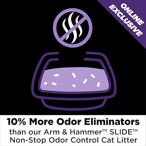 ARM HAMMER SLIDE Platinum Multi-Cat Easy Clean-Up Clumping Cat Litter, 14 Days of Odor Control 18 lb