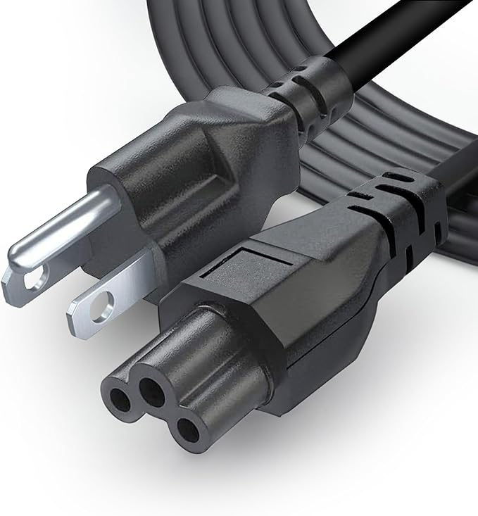 3 Prong AC Laptop Power Cord 5Ft Universal Power Cable 125V for Dell HP LG Lenovo Asus Acer Toshiba Sony LaptopsNotebooks, Monitors, Printers, Scanners NEMA 5-15P to C5 Power Cable