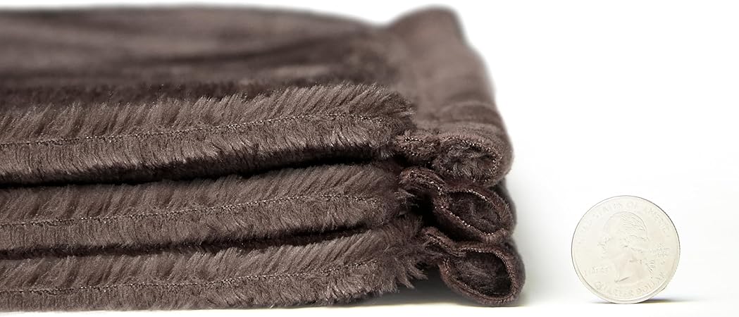 Mellowdy Extra Thick Hearty Plush Flannel Blanket (Peat Brown, 90x90) - 500GSM King Size Warm Blanket for Winter, Fall Soft, Fluffy, Cuddly, Perfect for Bed, Oversized Throw for Couch, Sofa