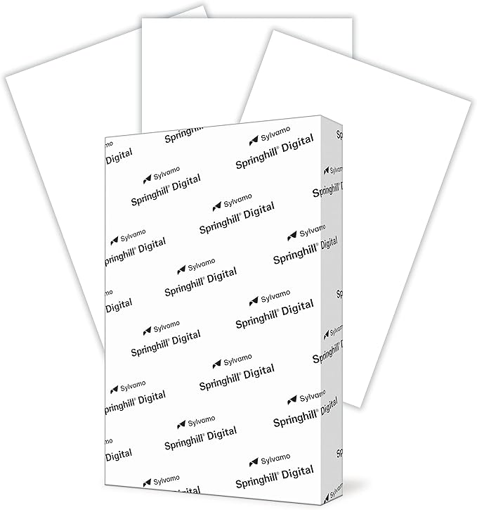 Springhill White 11a x 17a Cardstock Paper, 67lb Vellum Bristol, 147gsm, 250 Sheets (1 Ream) a Premium Lightweight Cardstock, Vellum Printer Paper with Textured Finish a 016004R