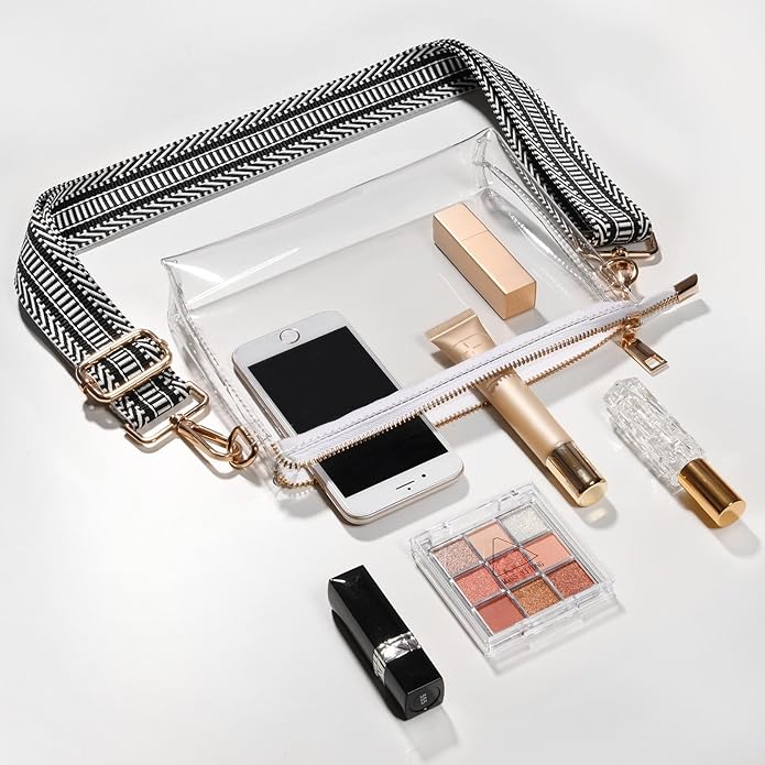 Clear Purse for Women - Stadium Approved Crossbody Bag, Small Stadium Bag for Concerts Sports Events