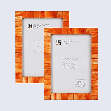 Handicrafts Home 5x7 Picture Frames Pack of 2 Classic Collection Handcrafted Photo Frames, Perfect for Wall Tabletop Display, Ideal Home Decor Gift