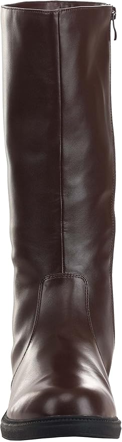 Fun Costumes Tall Brown Adult Boots - Faux Leather, Textured Rubber Soles, Inner Zippers, Halloween Cosplay Size 10