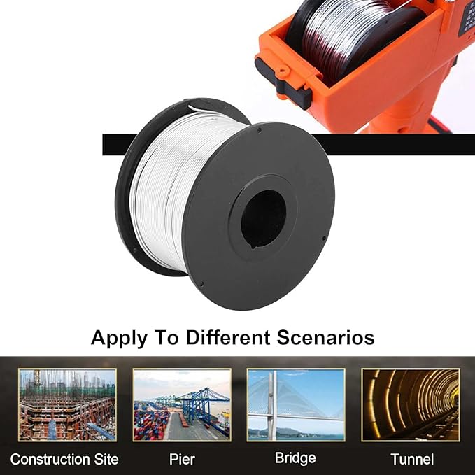 4pcs Wire Tie Wire 110m Length 0.8mm Diameter Steel Tie Wire Rolls Tying Wire for Automatic Tying Machine Tie Wire Coil