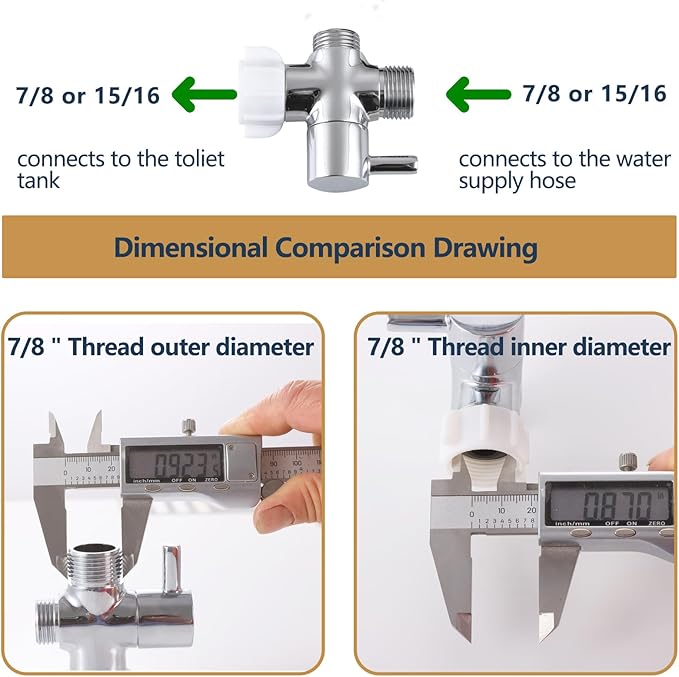 Bidet T Adapter with Shut off Valve,Metal T Valve for Bidet 78 X 78 X 12or 38,Tee Connector Bidet Attachment for Toilet...