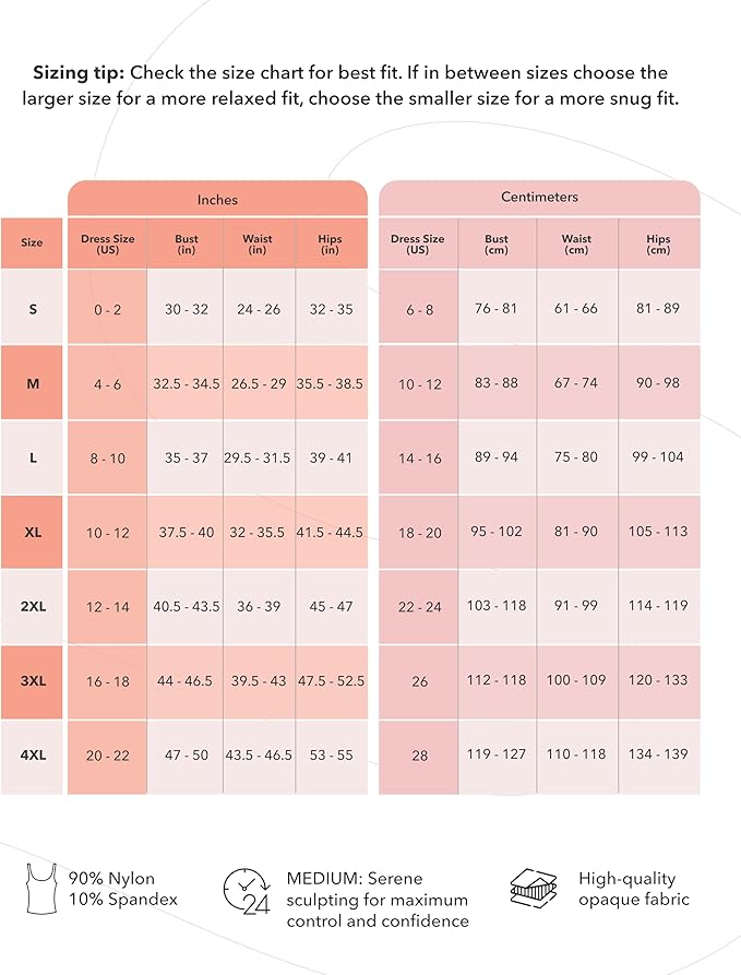SHAPERMINT Compression Tank Cami - Tummy and Waist Control Body Shapewear Camisole for Women