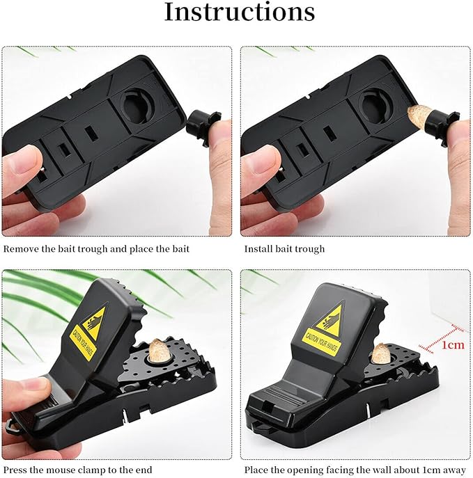 2 PCS Reusable P-lastic S-mart Mouse Trap Quick Kill Mice Traps for IndoorOutdoor Pet Rodent Voles Hamsters Moles