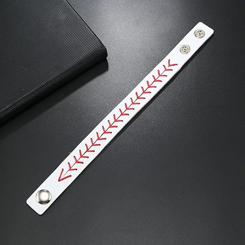 Pingyongchang Baseball Sports Ball Woven Leather Bracelets for Women Men Volleyball Rugby Game Day Sports Fans Players Jewelry Handmade Gift for Birthday Valentine's Day Mother's Day