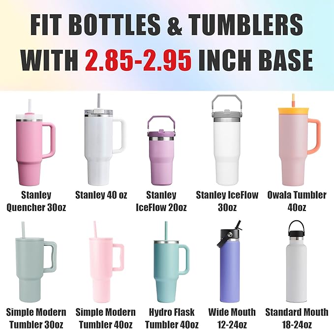 Mokoart Dreamy Gradient Silicone Boot Compatible with Stanley 40oz 30oz 20oz Tumbler and 12-24oz Water Bottles, Metallic Shimmer Boot Sleeve Bottom Protector for Stanley Cup Accessories