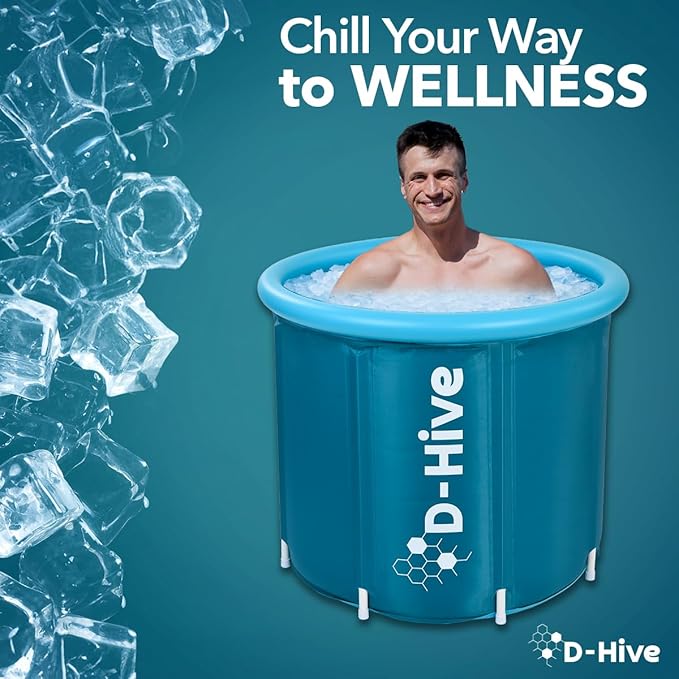 D-Hive Ice Bath Tub for Athletes - Extra Large Cold Plunge Tub, Durable Cold Tub for Recovery, Portable Ice Bath Plunge Pool for Cold Water Therapy Training, Four Layer Insulation