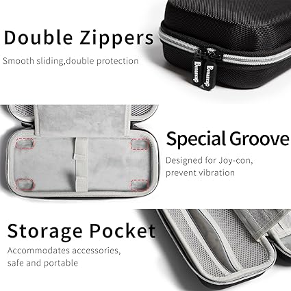 Benazcap Case Compatible with Nintendo Switch OLED Model 2021, 14 in 1, Accessories Kit with Carry Case, Clear Cover, Screen Protector, Silicone Skin for Joy-Con and Thumb Grip Caps, USB CableMore