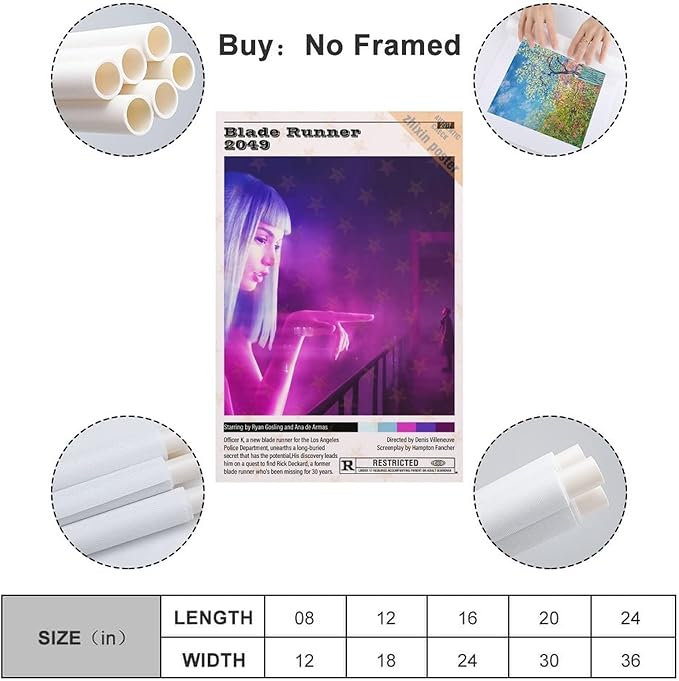 DOKTor Blade Runner 2049 Movie Aesthetic Posters Decorative Painting Canvas Wall Posters And Art Picture Print Modern Family Bedroom Decor Posters 12x18inch(30x45cm)