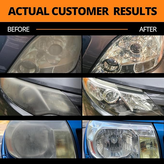 CERAKOTE Ceramic Headlight Restoration Kit Guaranteed To Last As Long As You Own Your Vehicle Brings Headlights Back to Like New Condition - No Power Tools Required - 10 Wipe Kit