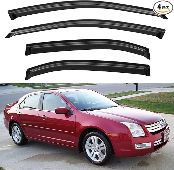 Window Visors Rain Guards Shield for 2006-2012 Ford Fusion, Out-Channel Window Vent Wind Deflectors Visors Shades for 2007-2013 Lincoln MKZ, 2006-2010 Mercury Milan, 2006 Lincoln Zephyr