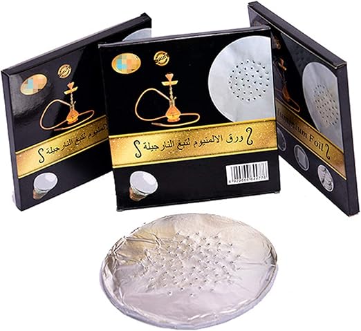 Hookah Foil Pre Punched Hookah Aluminum Foil & Heavy Duty Pre-Poked Hookah Foil & Hookah Shisha Foils 5.5 Inches 0.03Mm 50Pcs/Box,100pcs
