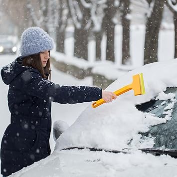 Car Ice Scraper - Windshield Scraper Snow Car Brush, Ergonomic Grip Window Ice Scraper Ice Shovel Window Deicer, Snow Scraper for Car Truck SUV Cleaning Supplies