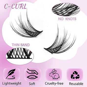 Losha Lash Extension Kit 144pcs Wispy Lash Clusters Kit 8-16mm Natural Cluster Eyelash Extensions C Curl DIY Lash Extensions Kit For Beginners (LD04 Flutter)