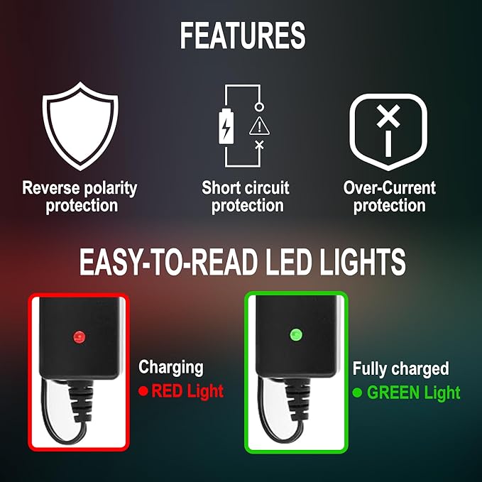Lancer Tactical Airsoft RC Battery Charger for 9.6V (8S) NiMHNiCd Battery Packs, 12V 400mA AC Plug Charger wStandard Tamiya Connector