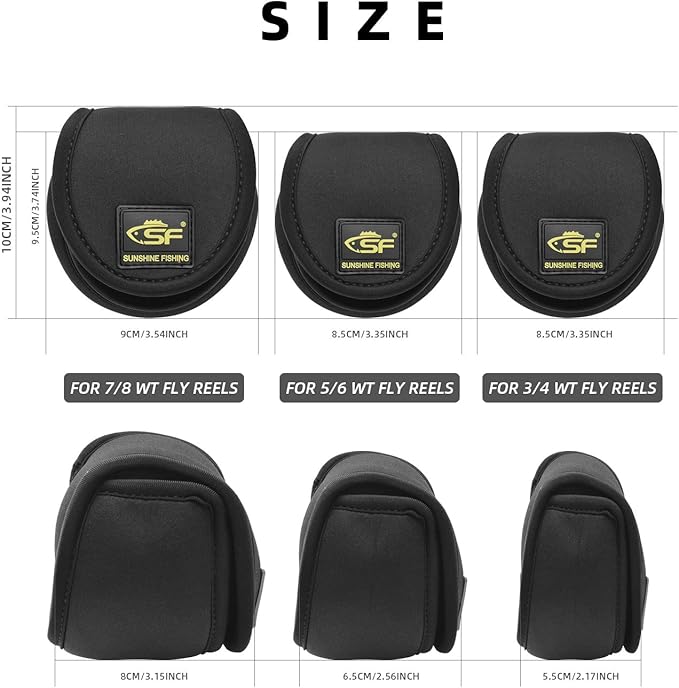 SF Fly Fishing Reel Case Pouch Cover Fit 34 56 78 wt