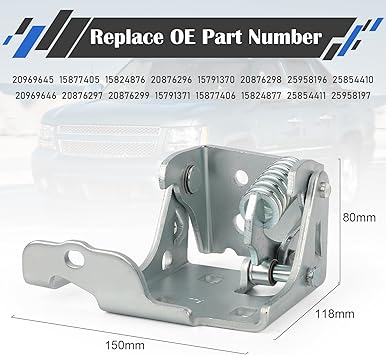 Front Left Driver Side Lower Door Hinge Fits for 2007-2014 Cadillac Escalade Chevy Suburban Silverado Tahoe GMC Sierra YukonReplaces 20969645
