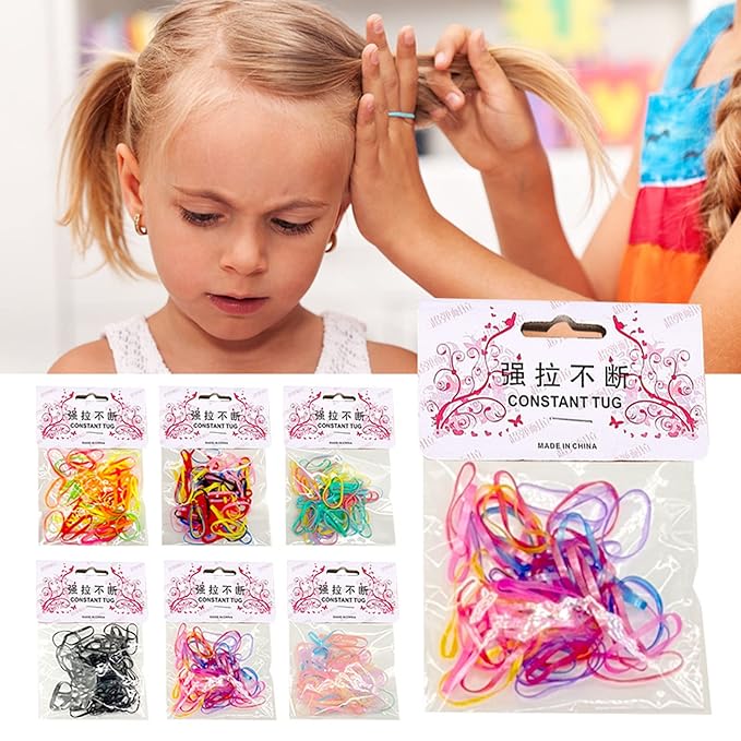Womens Barrettes Large Girl Colorful Fashion Disposable Rubber Band Elastic Hair Band Thin Small Ponytail Hair Elastics Daily Life Big Size Hair Clips for Baby Girls Non Slip